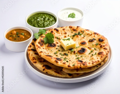 Kulcha – Soft Indian Flatbread with Butter and Coriander in Studio Style

