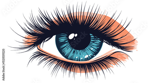 Vintage Eye Illustration Retro Background Vector Art