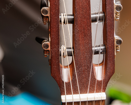 Fotografi Acoustic Guitar Headstock Close-up