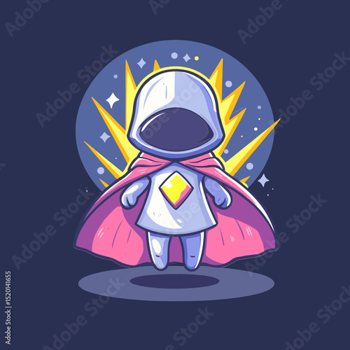 Superhero Character Illustration: A stylized illustration of a superhero figure, exuding power and heroism, set against a vibrant background.