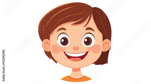 Cheerful Child Smiling Vector Illustration in Detailed Artistic Style
