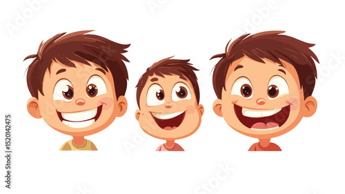 Cheerful Child Smiling Vector Illustration in Detailed Artistic Style
