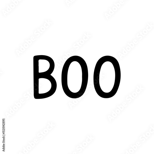 Playful "Boo" text vector illustration, perfect for Halloween-themed designs, spooky decor, and festive digital projects. Engaging, fun, and ideal for seasonal promotions.