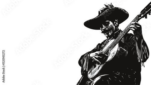 Traditional Mariachi Musicians Vector Art Illustration for Mexican Music and Culture Enthusiasts