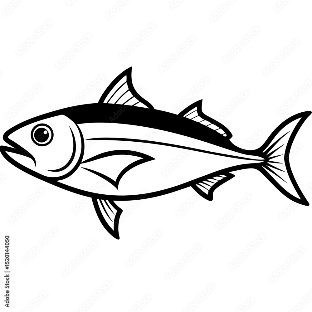 Fototapeta premium Detailed Illustration of an Amberjack a Saltwater Predatory Fish