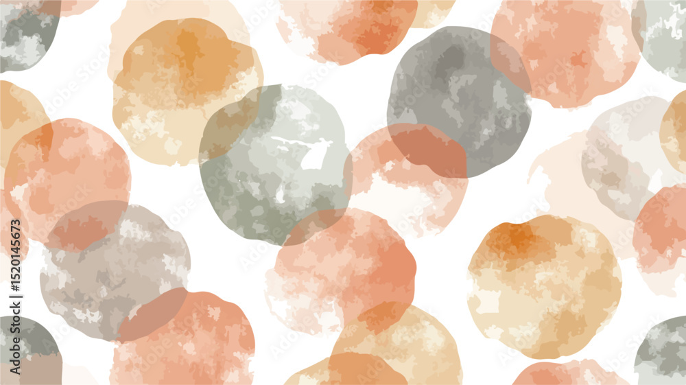 Naklejka premium Soft Earth Tones Watercolor Pattern Illustration
