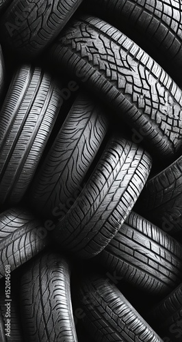 Wallpaper Mural Monochrome Tire Rows on Patterned Background Showing Drift Size Variety Torontodigital.ca