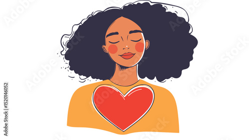 Empower Yourself with Self-Care and Love - Woman Holding Red Heart
