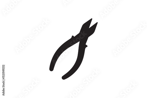 A Steel nipper t silhouette with a simple, understated design set against a white background