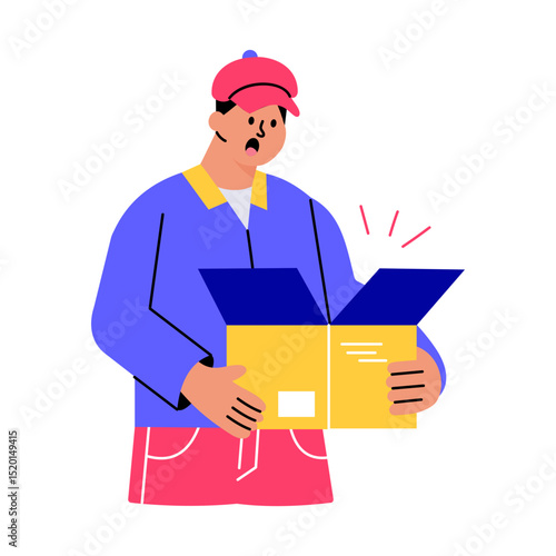 A flat style illustration showing open parcel