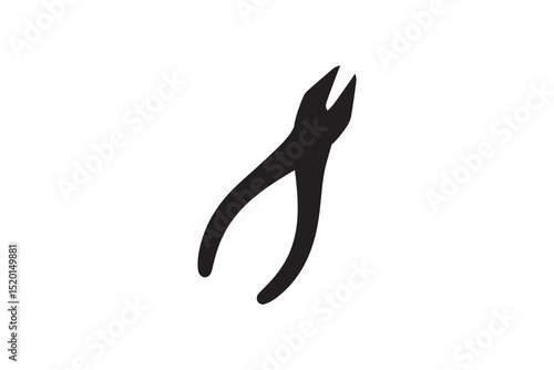 A Steel nipper t silhouette with a simple, understated design set against a white background