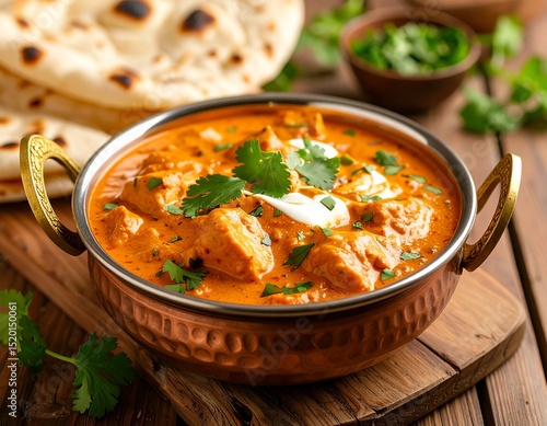 Butter Chicken Curry with Naan – Studio Food Product Photography