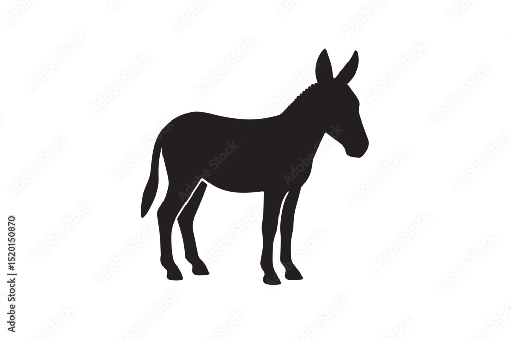 Fototapeta premium Mule silhouette on white background.01