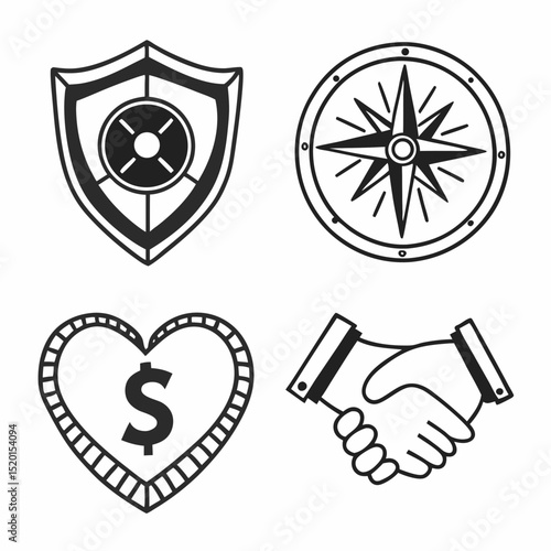 Financial advisor branding vector pack with trust-focused icon elements