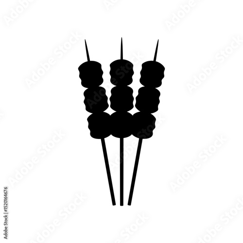 Satay indonesia traditional food vector illustration. Sate Indonesian street food icon silhouette