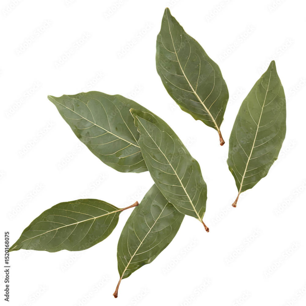 Fototapeta premium bay leaves isolated on transparent background