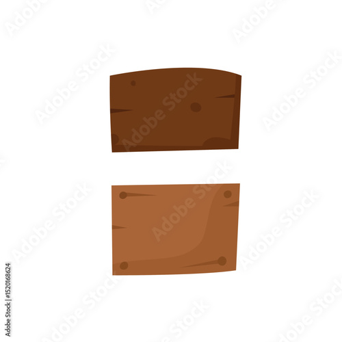 Wallpaper Mural Cartoon wooden signboards, empty brown planks for text, isolated on background, vector art Torontodigital.ca