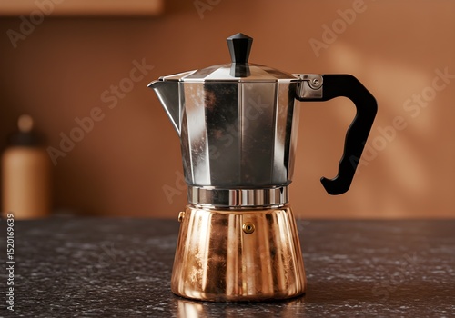 Copper-Colored Espresso Maker on Granite