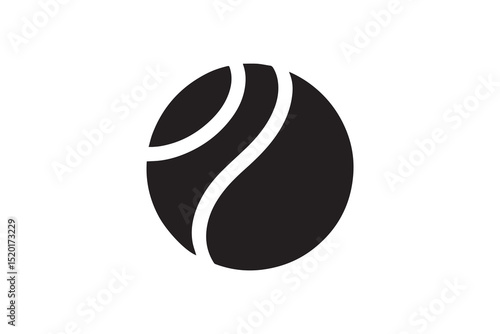 A tenis ball  silhouette with a simple, understated design set against a white background    