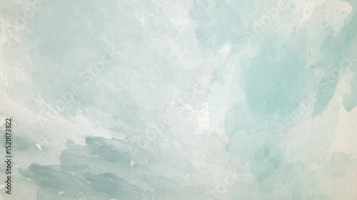 Abstract Soft Aqua Blue Watercolor Texture Background - Gentle Artistic Paint Wash for Serene Designs, Invitations, and Peaceful Banners, Old Brown Paper Background, Brush Watercolor Background