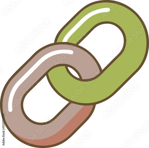 Isolated Chain Link Icon Design A Simple Modern Symbol for Connectivity Security and Network Concepts with a Sketch or Hype