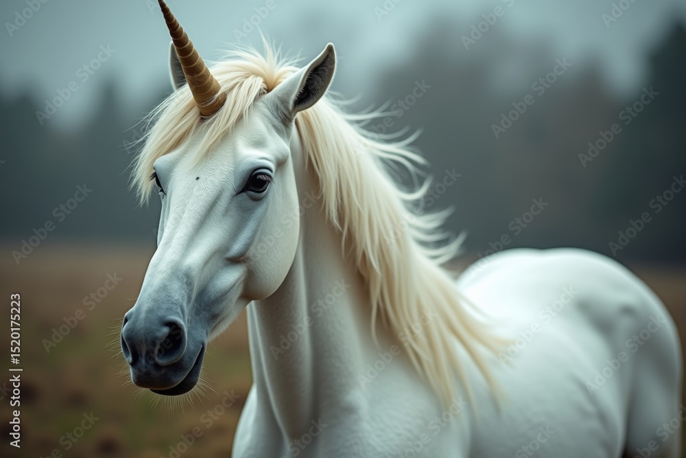 Obraz premium white unicorn, gorgerous fantasy creature