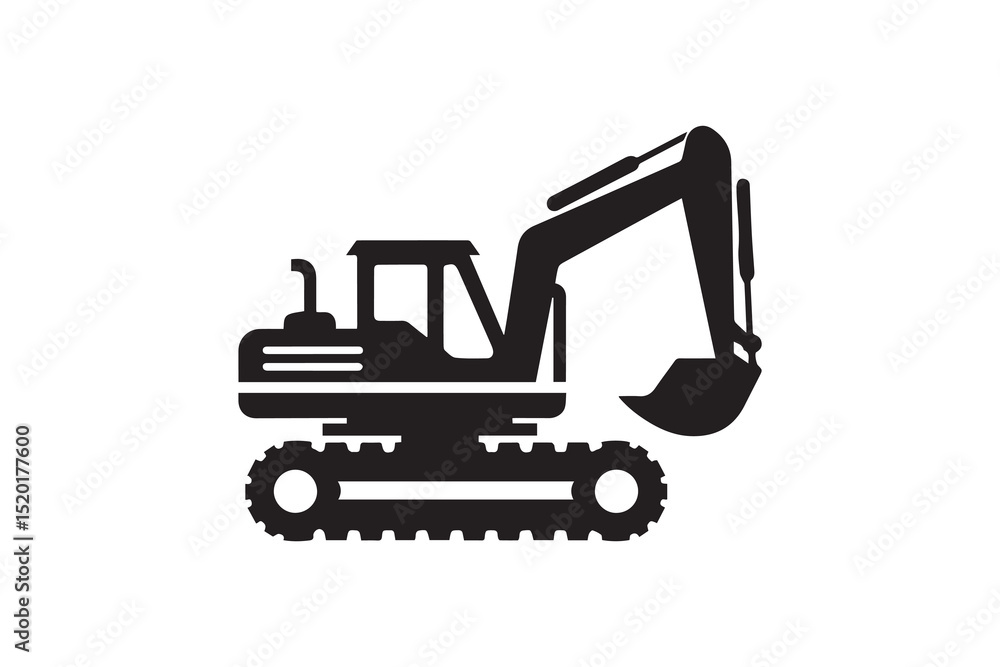 A Digger silhouette with a simple, understated design set against a white background A Digger silhouette with a simple, understated design set against a white background