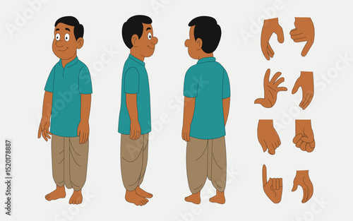 Indian village man cartoon character. moral stories for the best cartoon character.