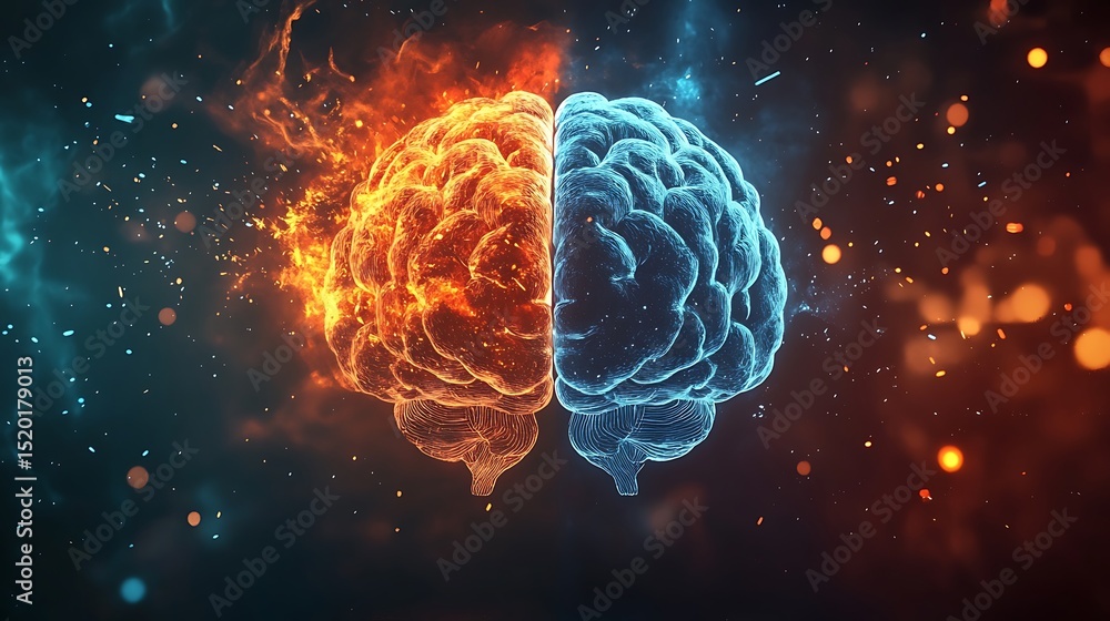 Fototapeta premium human brain in fire