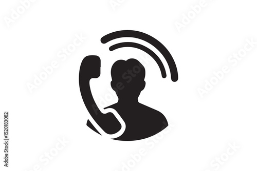 A  Missed call and recieve call silhouette with a simple, understated design set against a white background        