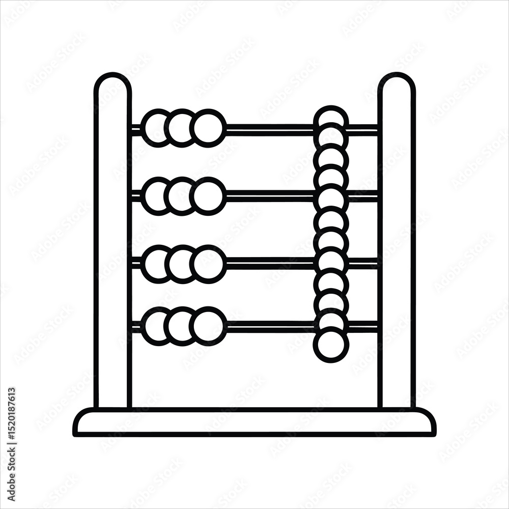 Educational Abacus Icon in Line Art Style Educational Abacus Icon in Line Art Style