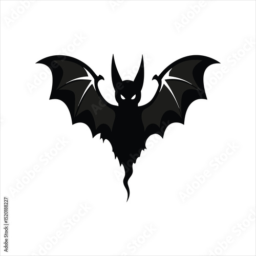 Wallpaper Mural  Gothic Bat Silhouette with Ripped Wings Torontodigital.ca