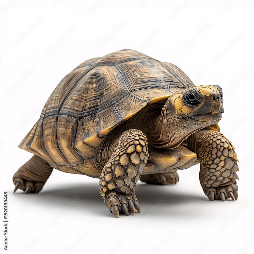 Obraz premium Close-Up Photography of a Tortoise. Detailed Shell Texture and Slow Movement in its Natural Habitat