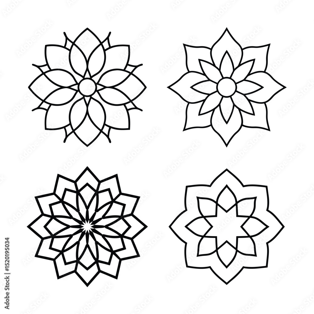 Obraz premium beautiful line art mandala bundle