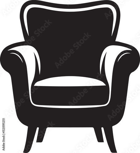 Classic black leather armchair Silhouette