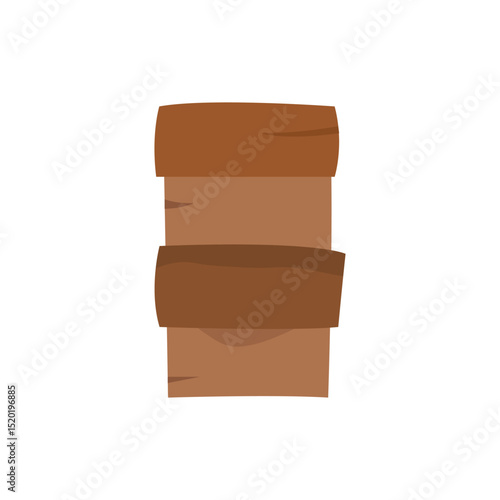 Wallpaper Mural Stacked cartoon wooden planks, vertical rustic sign design, brown boards, isolated vector art Torontodigital.ca
