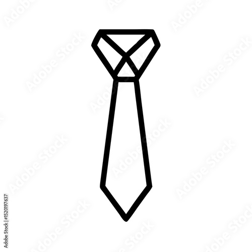 Necktie Minimal Outline Icon — Elegant Businesswear and Formal Attire Symbol

