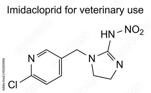 Chemical structure of imidacloprid for veterinary use drug substance