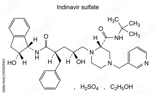 Chemical structure of indinavir sulfate, drug substance
