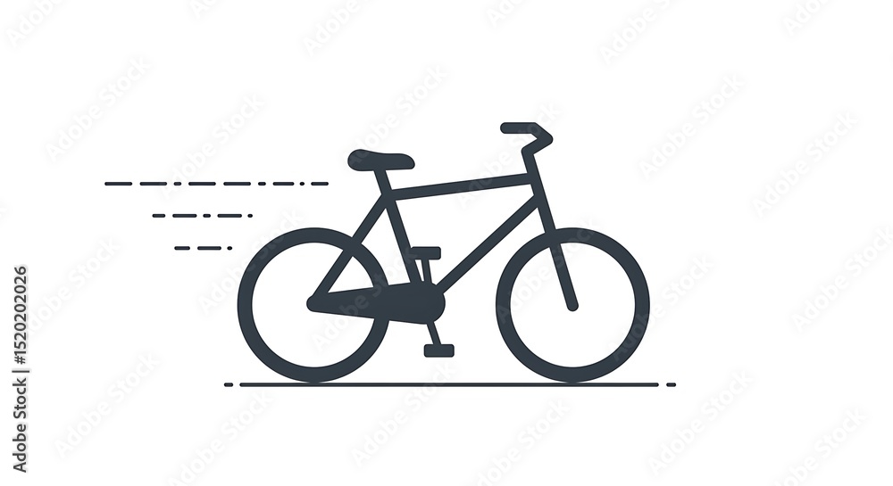 Fototapeta premium Simple Line Art Illustration of a Bicycle in Motion
