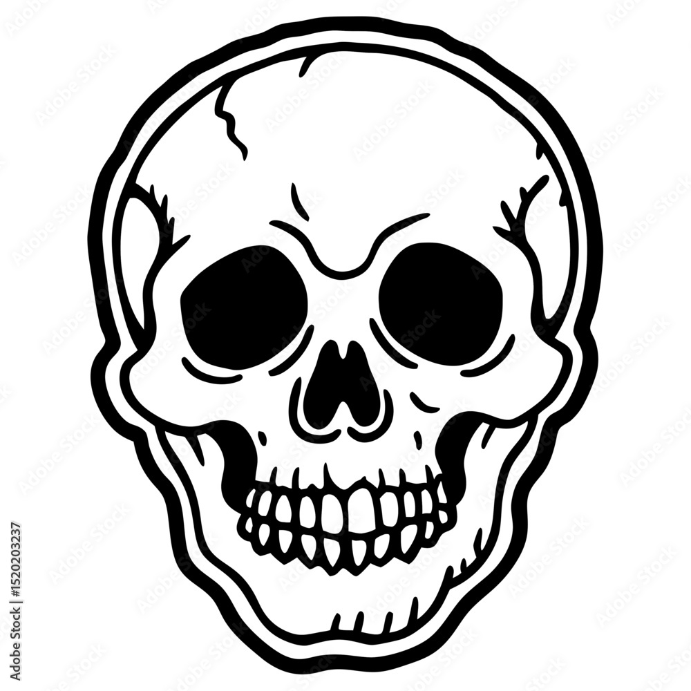 Fototapeta premium Grunge Skull Sticker Set – Vector Illustration