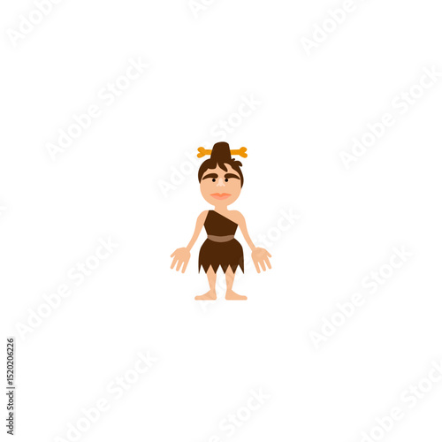 Primitive woman icon logo flat vector design