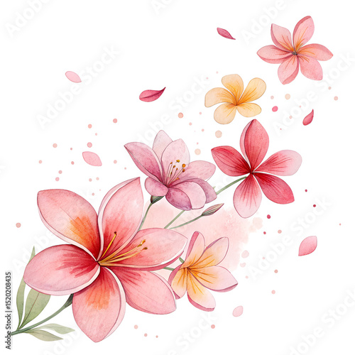 Wallpaper Mural Watercolor floating flowers PNG isolated on transparent background for floral design, wedding invitations, greeting cards, spring decorations, botanical art, digital scrapbooking

 Torontodigital.ca