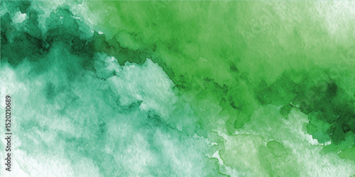 Green Watercolor Texture Background. Black emerald jade green abstract pattern watercolor background. Stain splash rough daub grain grunge. Dark shades.