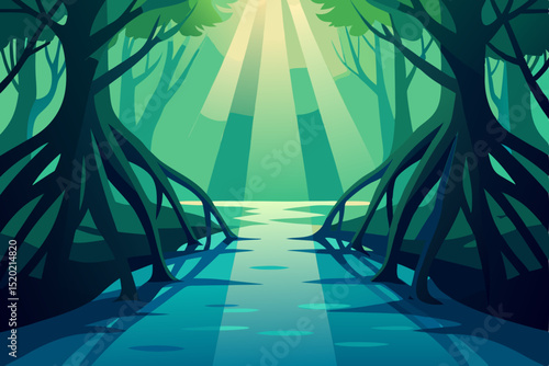 sunrise in the forest