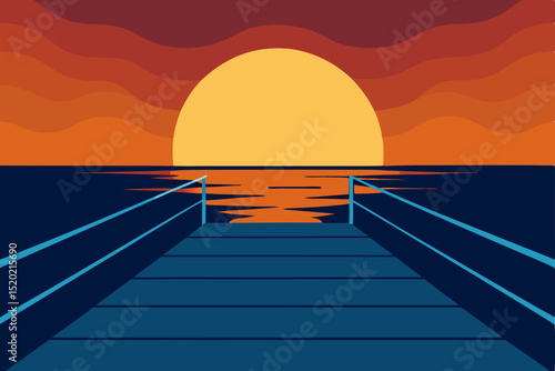 sunset over the bridge