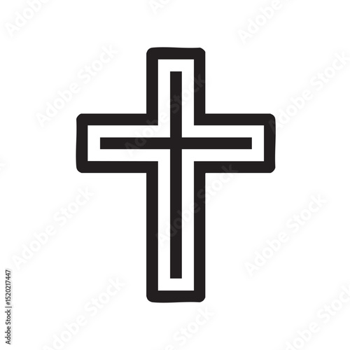 Simple cross symbol for faith and spirituality designs