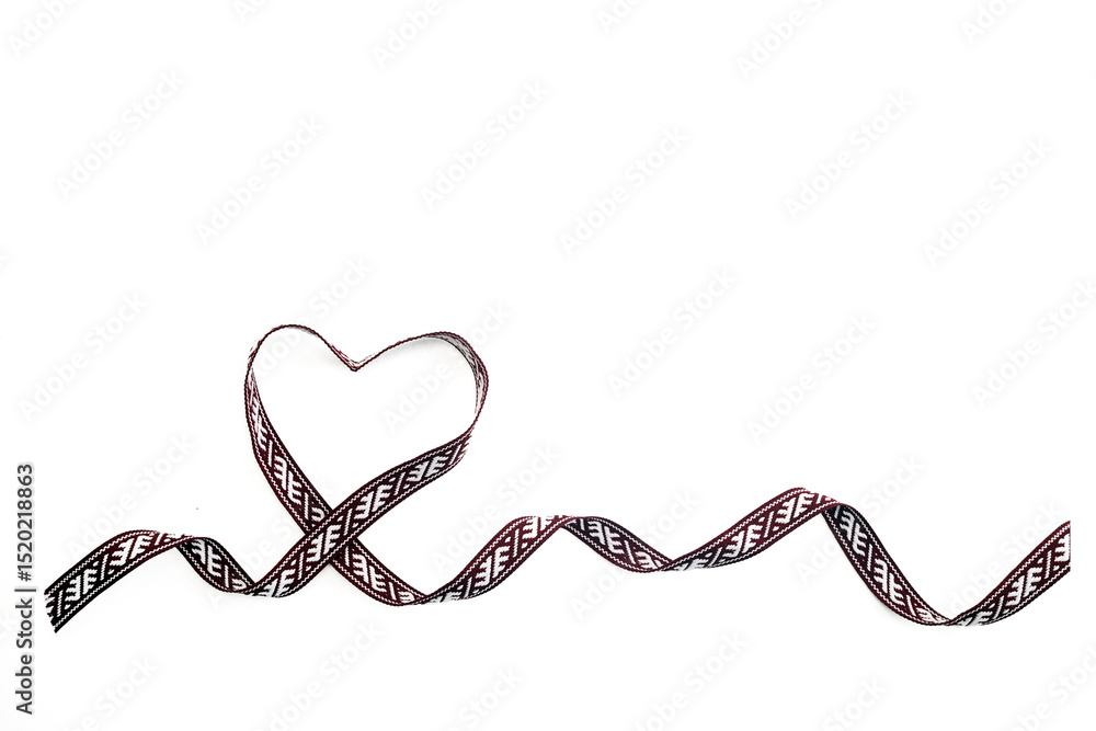 Heart Ribbon Design. Traditional latvian midsummer celebration called Ligo. Heart Ribbon Design. Traditional latvian midsummer celebration called Ligo.