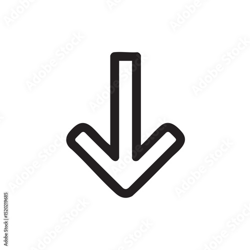 Arrow pointing down for navigation and direction guidance