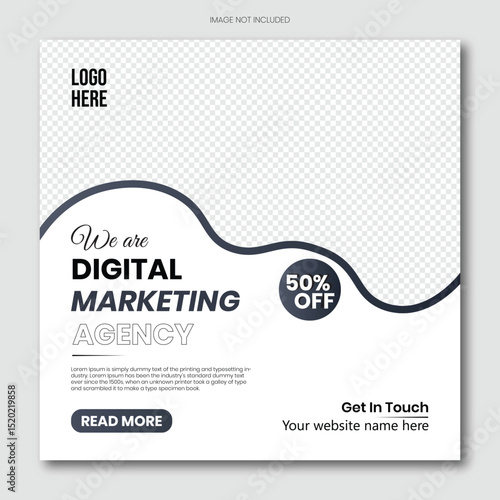 Digital Marketing Social Media Post Template Layout and digital business marketing banner for social media post template.